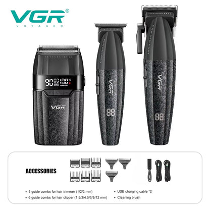 Hair Trimmer Professional Hair Clippers Adjustable Hair Cutting Machine 9000 RPM Cordless Clippers and Trimmers Set V-640 S3
