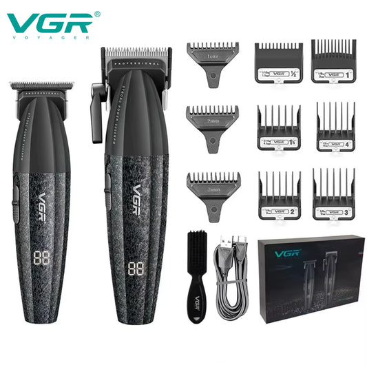 Hair Trimmer Professional Hair Clippers Adjustable Hair Cutting Machine 9000 RPM Cordless Clippers and Trimmers Set V-640 S3